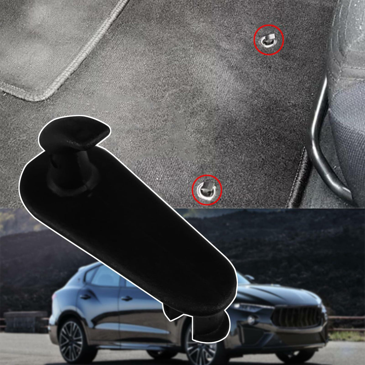Tobenbone Car Floor Mat Clips Fixing Hooks Clamp Carpet Fasteners Black