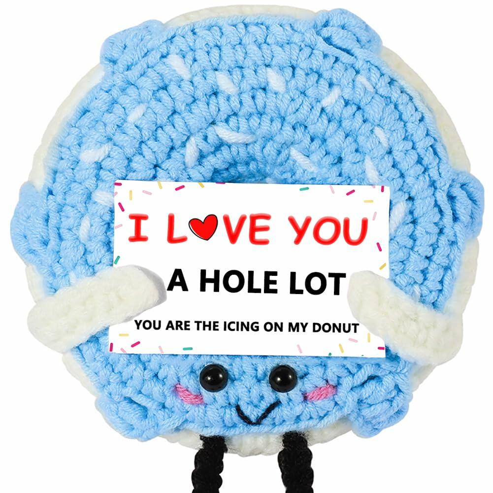 RQWZBCHX I Love You Donut Crochet Gift Long Distance Love Blue