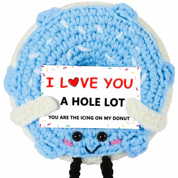 RQWZBCHX I Love You Donut Crochet Gift Long Distance Love Blue
