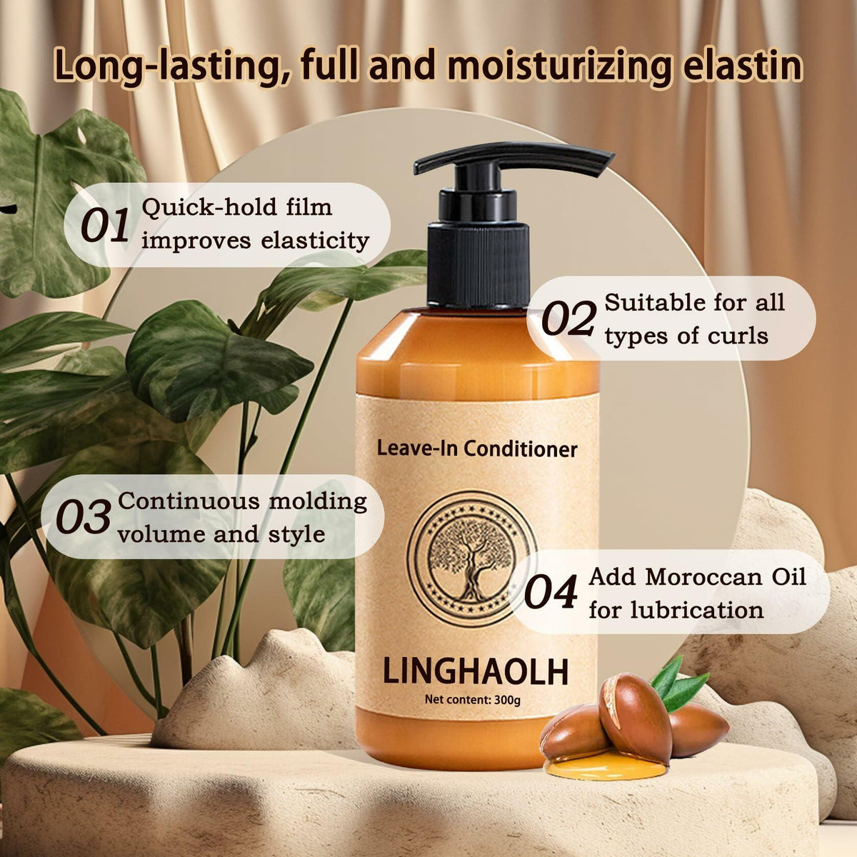 [Like New] LingHaoLH Moroccan Oil Leave-In Conditioner & Curl Defining Cream 300ML