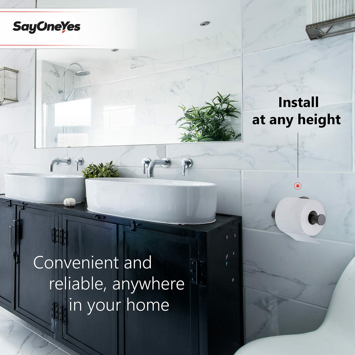 SAYONEYES Matte Black SUS304 Stainless Steel Toilet Paper Holder 2 Pack