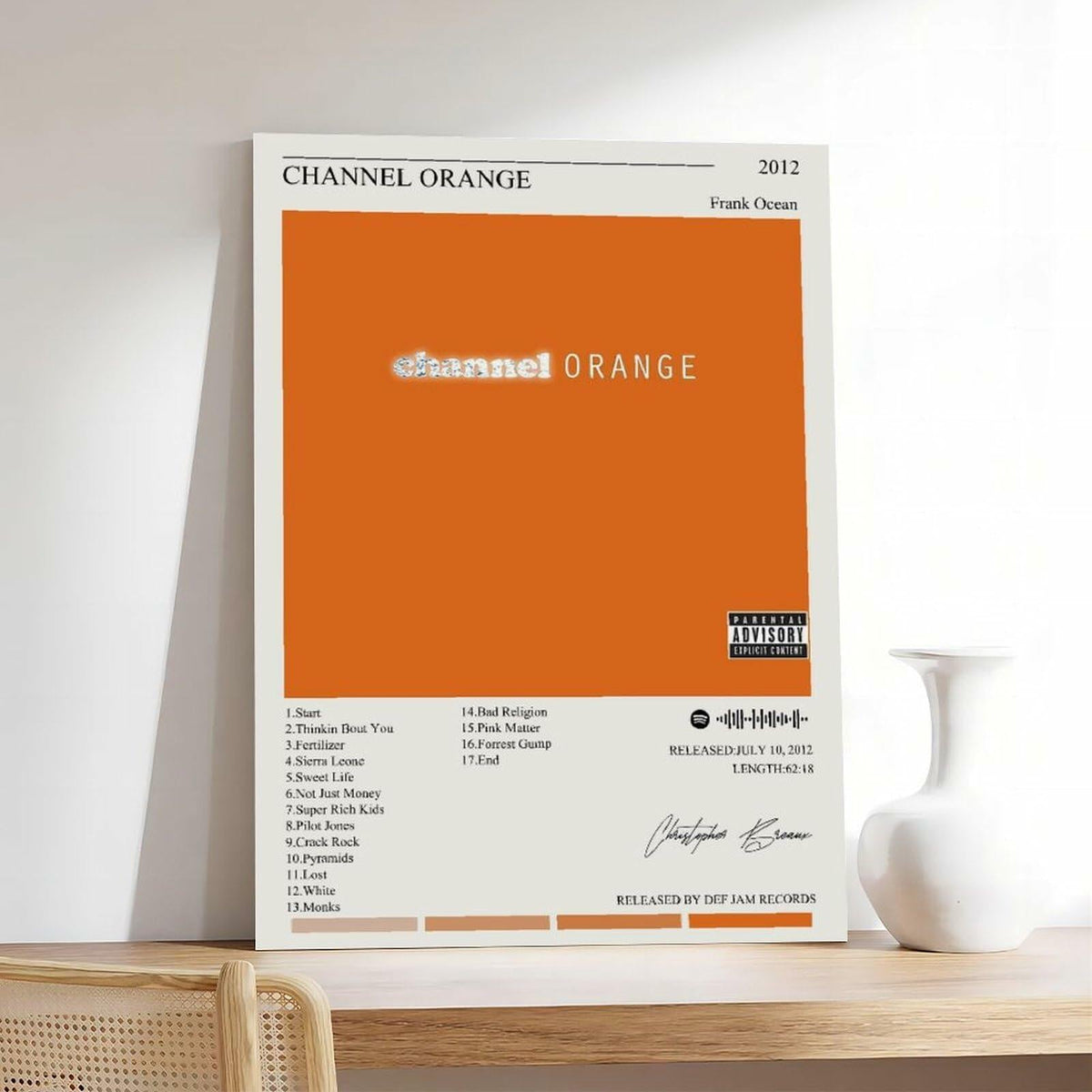 Nomzie Frank Ocean Channel Orange Album Cover Poster 12x18 inches