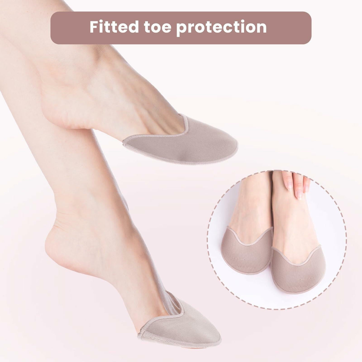 Prasacco Ballet Toe Pads Soft Breathable Elastic Reusable Size 6-9
