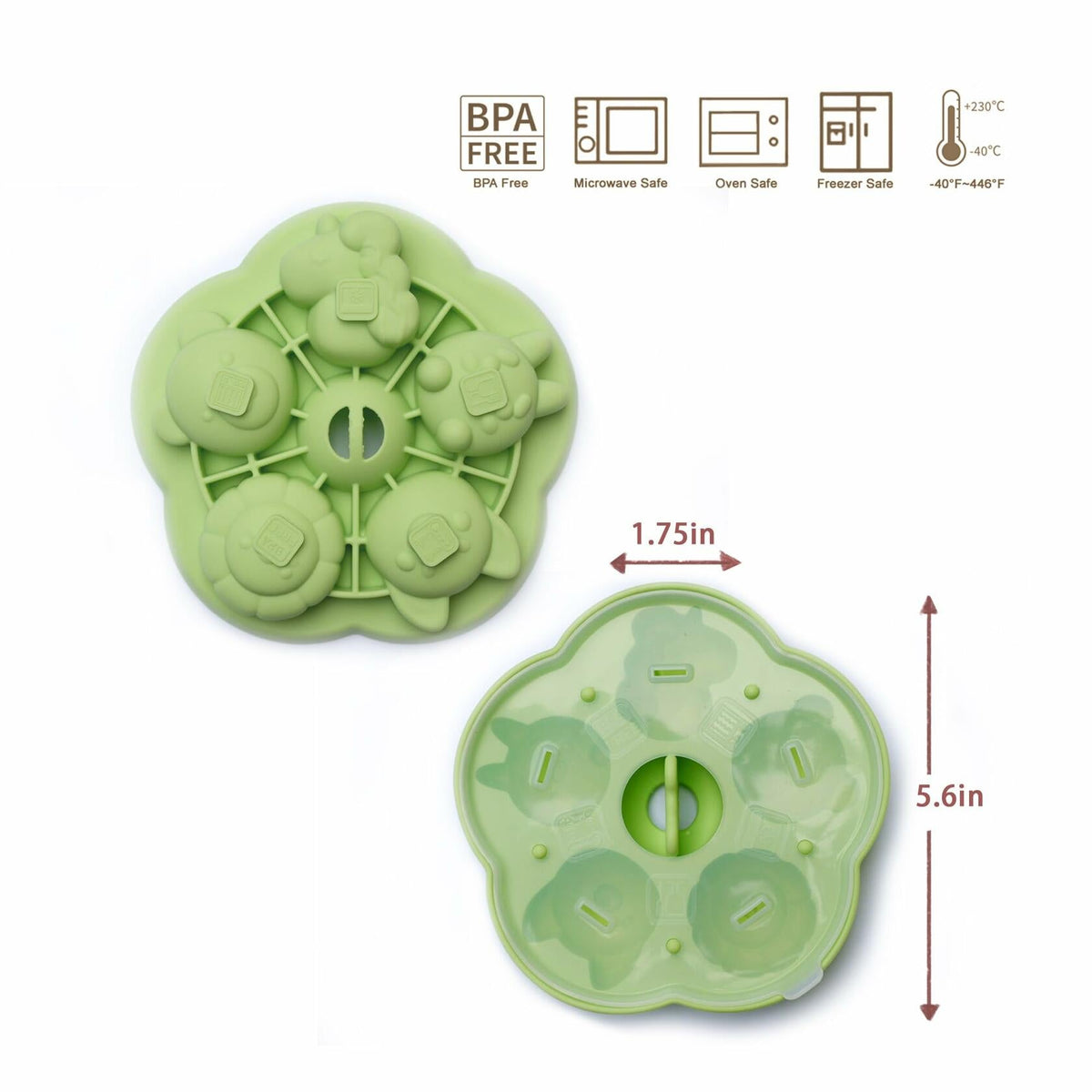 Generic 2 Pack Silicone Baking Molds Yellow Paw Green Zoo Small DIY Tool