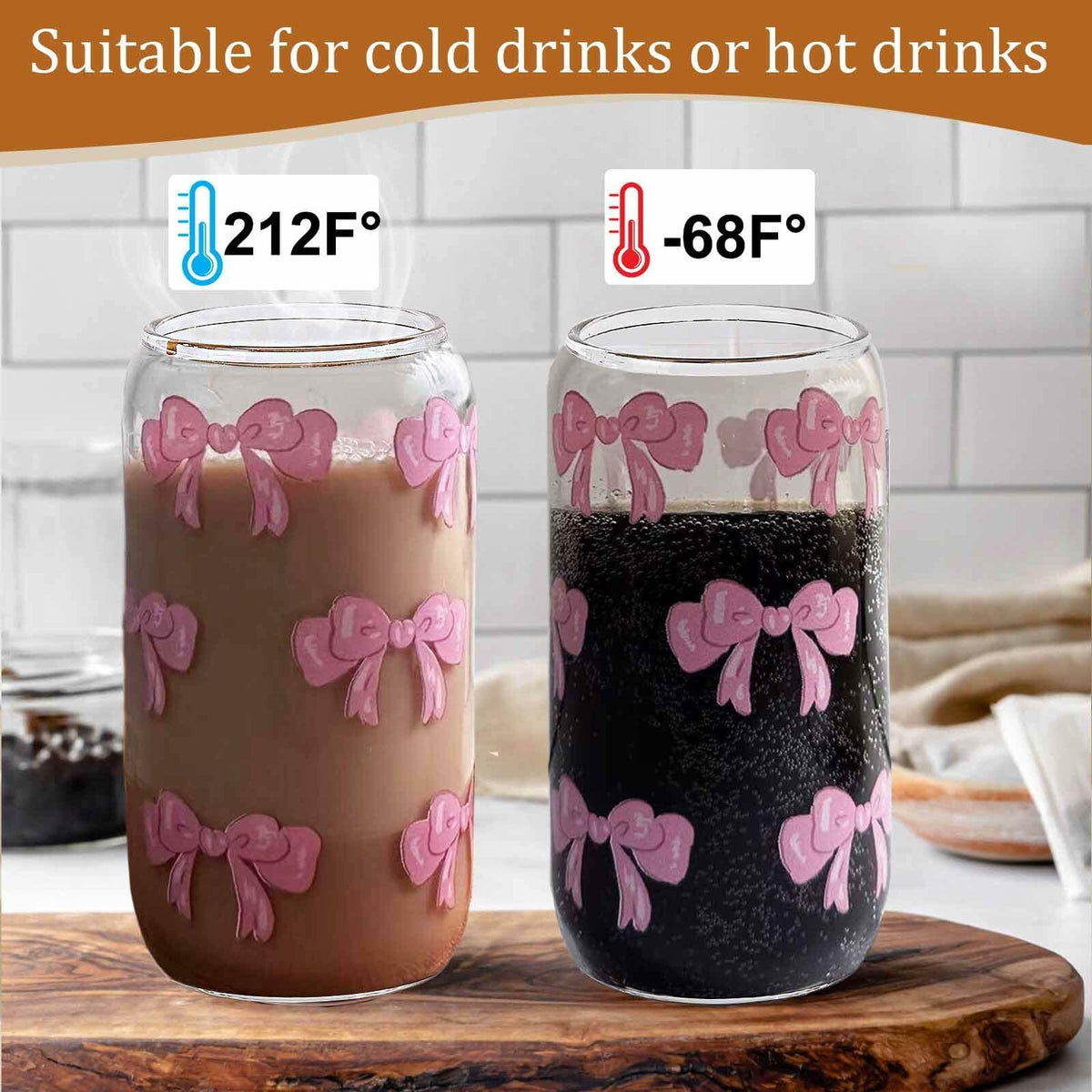 MEOGUTYI Cool Aunties Nephew 16oz Glass Can Shaped Cups with Lids & Straws
