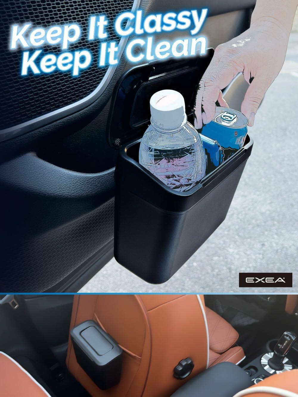 EXEA Car Trash Can Two-Way Open Door Pocket Easy Disposal GS-101 Japan