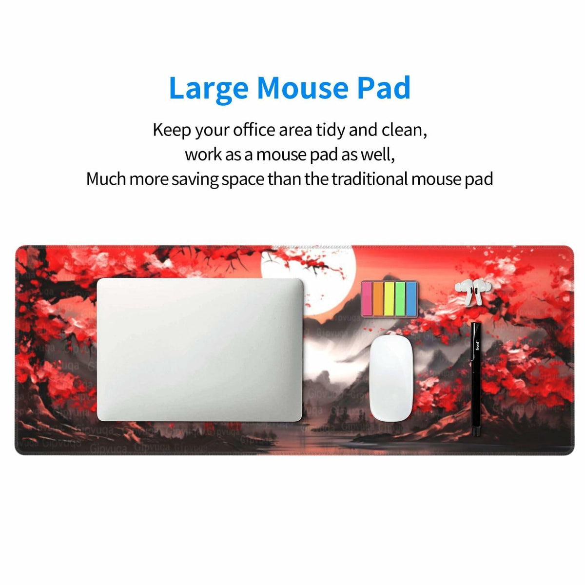 Gipvuqa Japanese Cherry Blossoms XL Gaming Mousepad 31.5x11.8 Inch