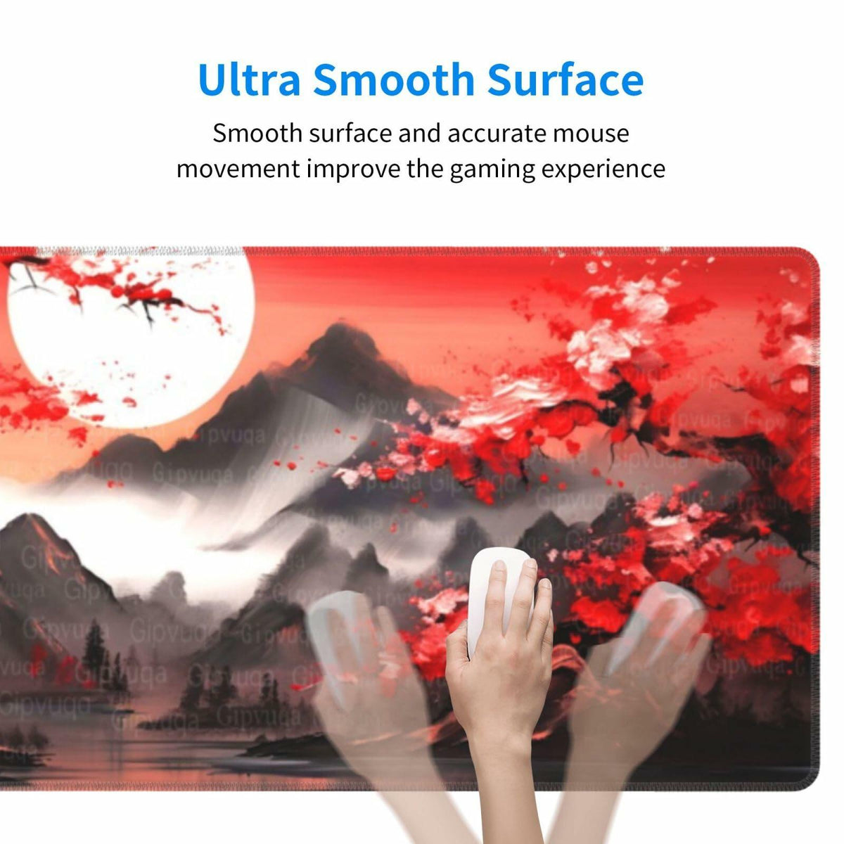 Gipvuqa Japanese Cherry Blossoms XL Gaming Mousepad 31.5x11.8 Inch