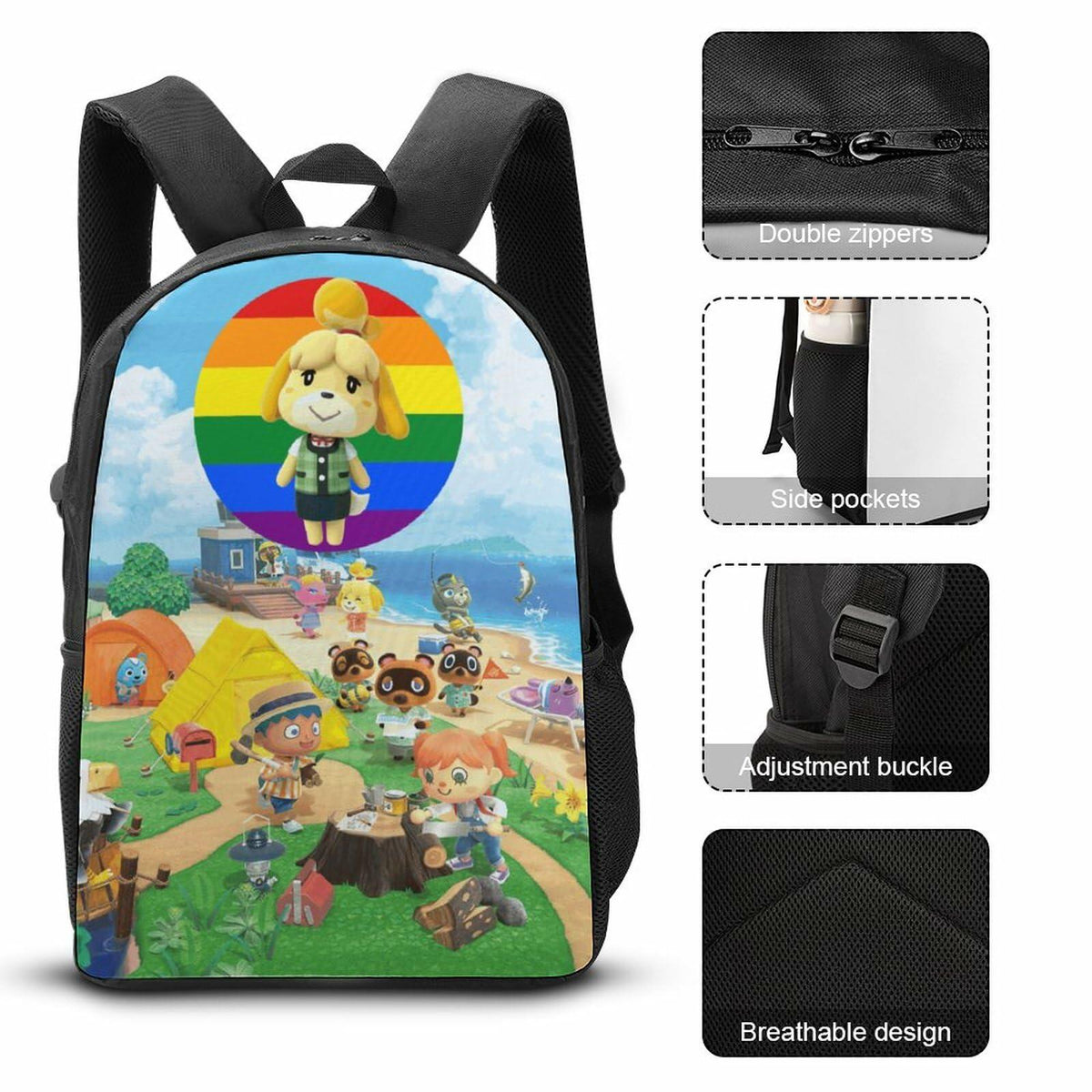 BAHELS 3PC Backpack Insulated Lunch Bag Pencil Case Youth Teens Wednes-1