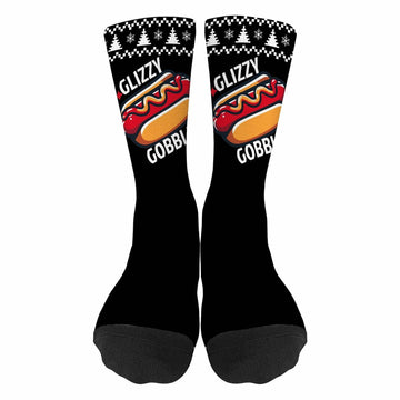 Generic Hot Dog Gobble Socks Unisex Half Calf White Polyester Print