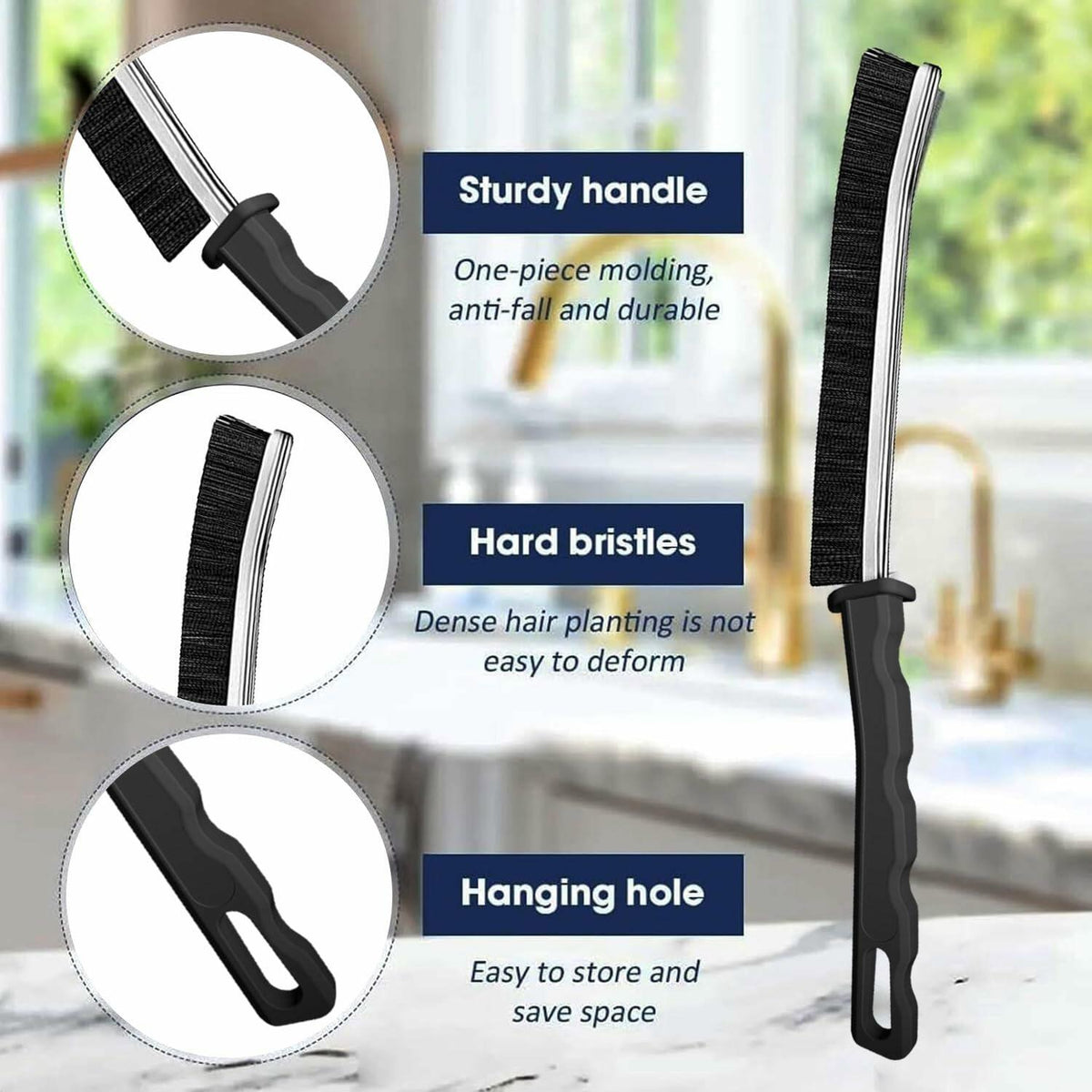 AUDELN Crevice Cleaning Brush 6pcs Hard Bristle Shower Bathroom Tools