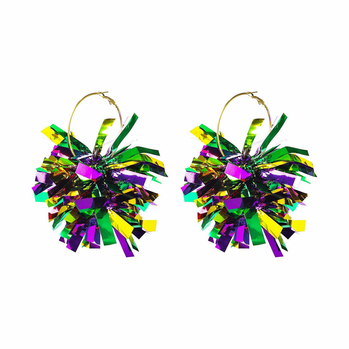 CHUU YUNG Colorful Mardi Gras Carnival Acrylic Tassel Dangle Earrings Style A