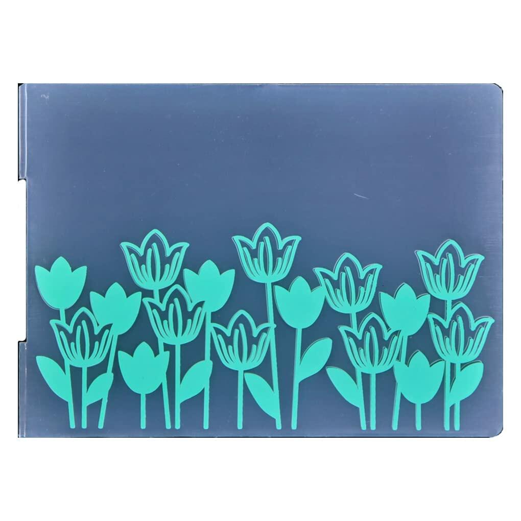 DDOUJOY Plastic Embossing Folders Flowers Leaves Tulips Dandelion 8pcs