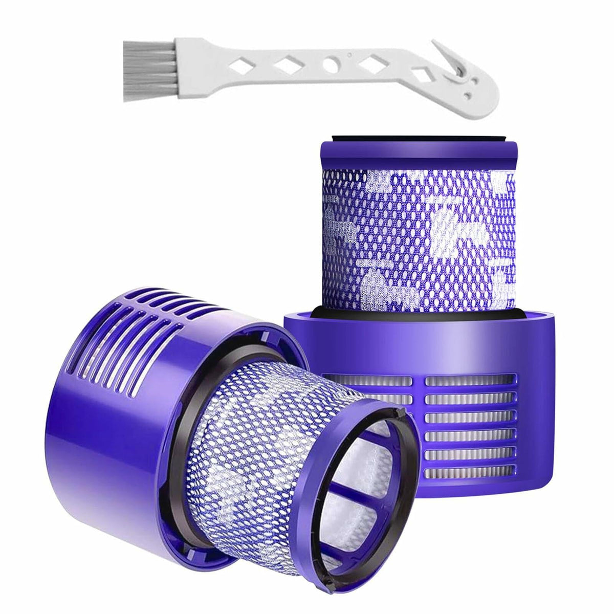 Pdoucgia Dyson V10 Vacuum Cleaner Filter Replacement 2 Pack + Brush