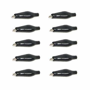 CNLW 10PCS 28MM Black Metal Alligator Clips Electrical Testing Probe Clamp