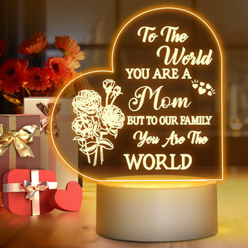 Winzwon Personalized Acrylic Night Light for Mom White Room Decor