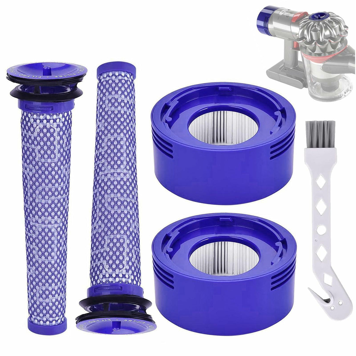 Pdoucgia Vacuum Filter 4 Pack (2 Pre + 2 Post) for Dyson V8 V7 Absolute