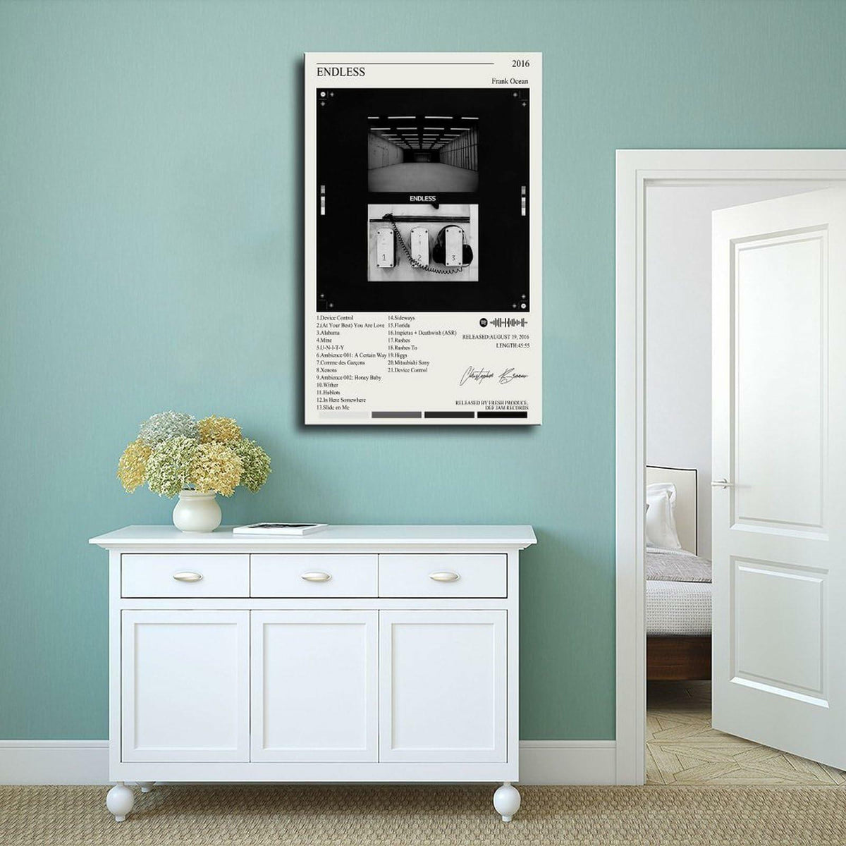 Nomzie Frank Ocean Endless Album Cover Poster Wall Art 12x18in