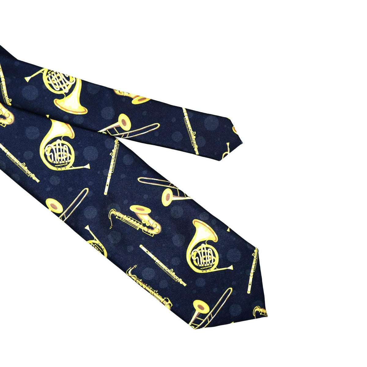 Yrassio Musical Instruments Tie Trumpet Saxophone Novelty Skinny Necktie