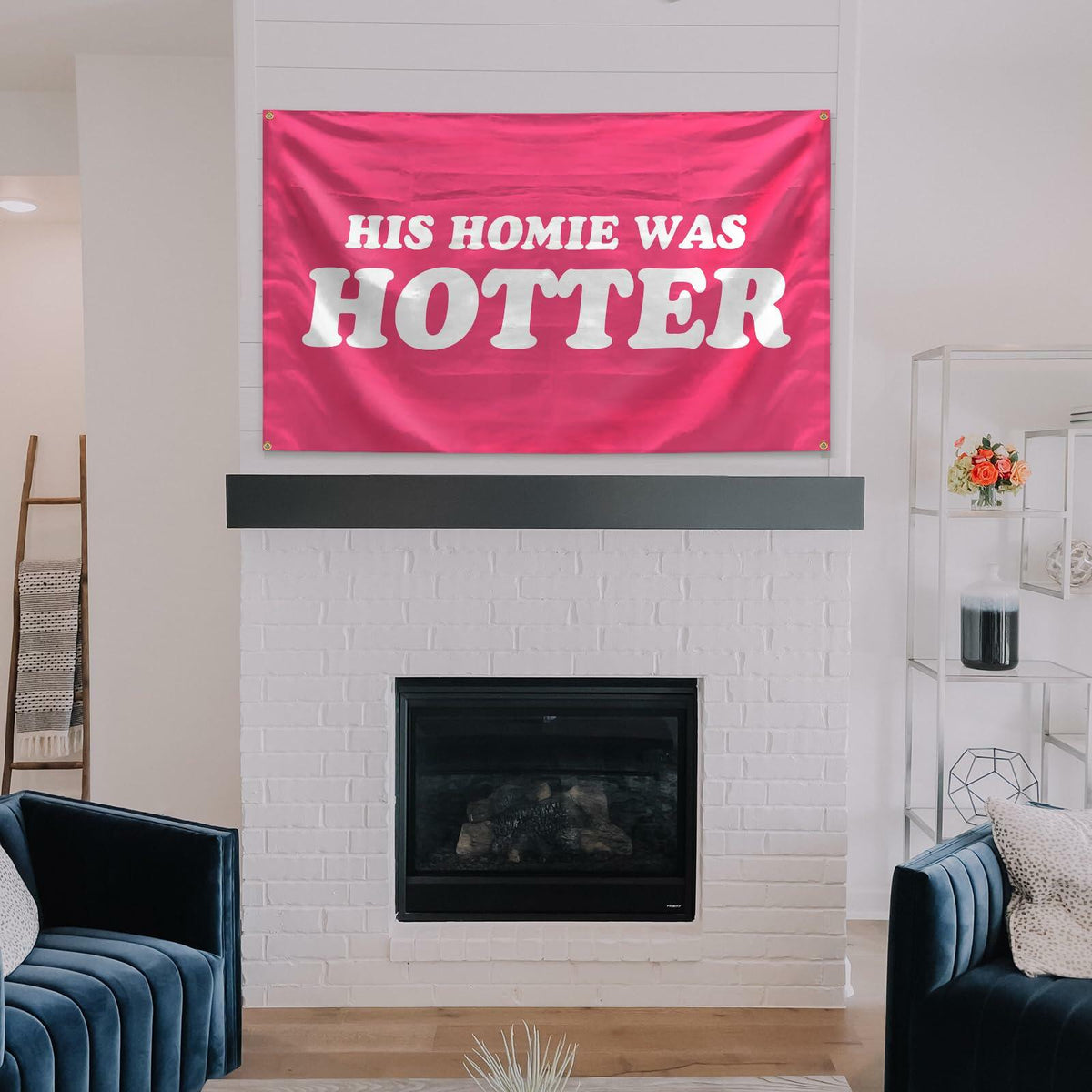 BanBE Fun His Homie Was Hotter Tapestry 3x5 ft Red Polyester Indoor Outdoor