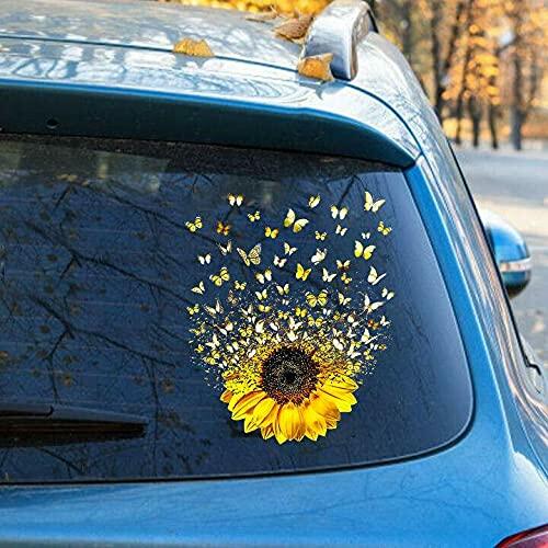 Generic Sunflower Flowers Clear Vinyl Car Window Sticker Decal 6x9in Yellow
