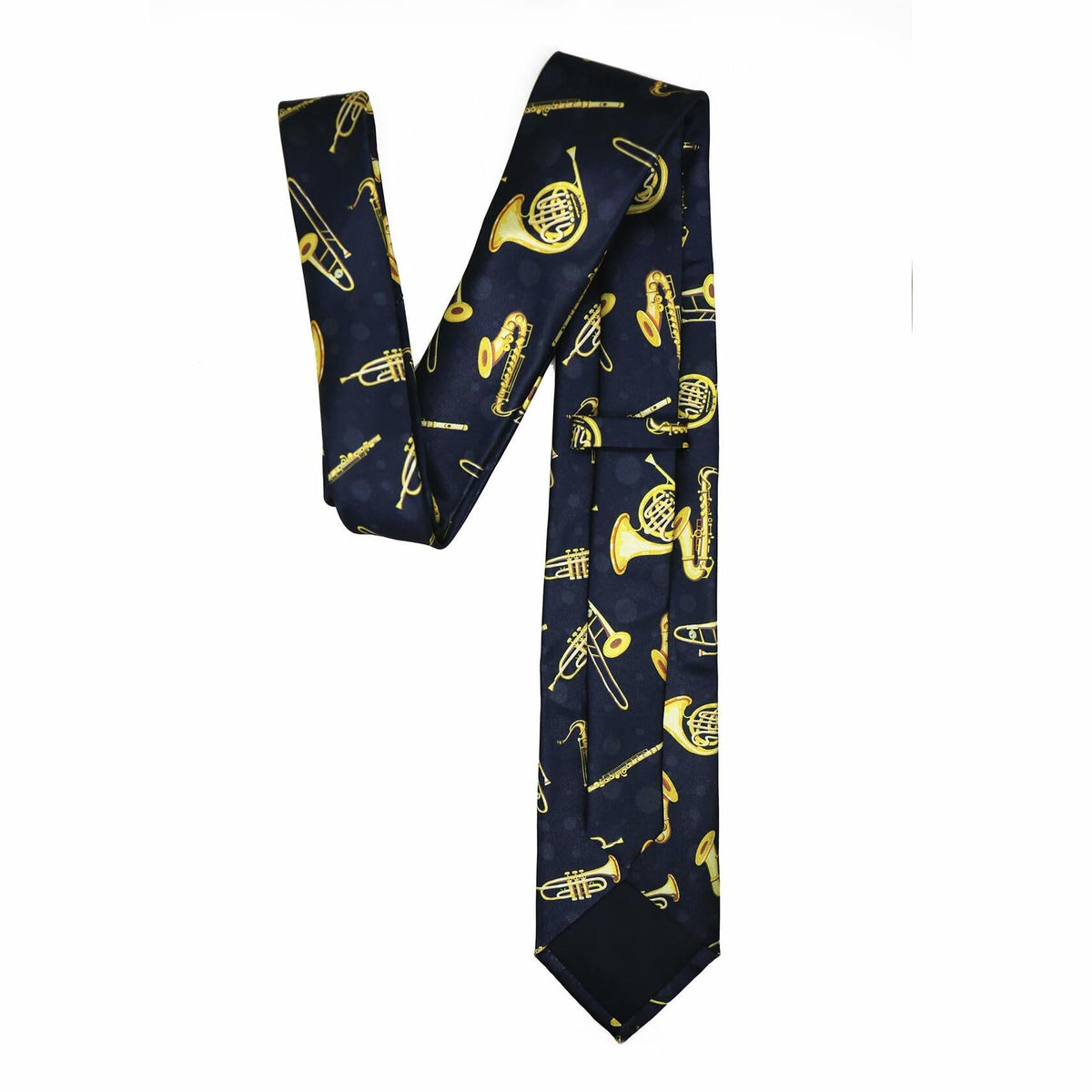 Yrassio Musical Instruments Tie Trumpet Saxophone Novelty Skinny Necktie