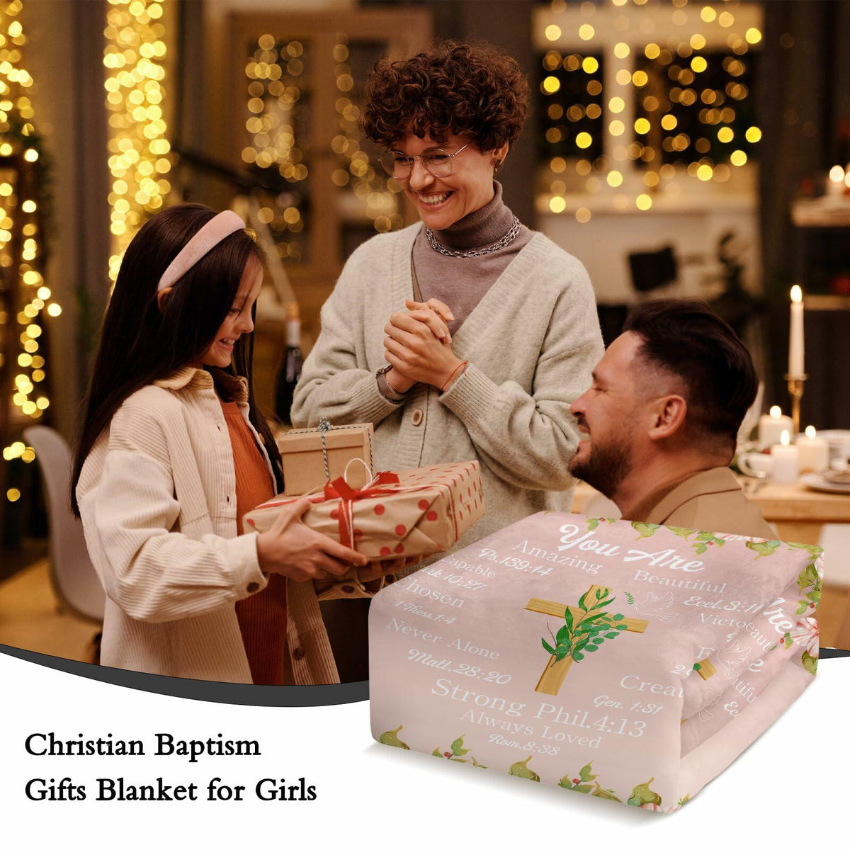 Christian Religious Blanket Baptism Confirmation First Communion 50x60