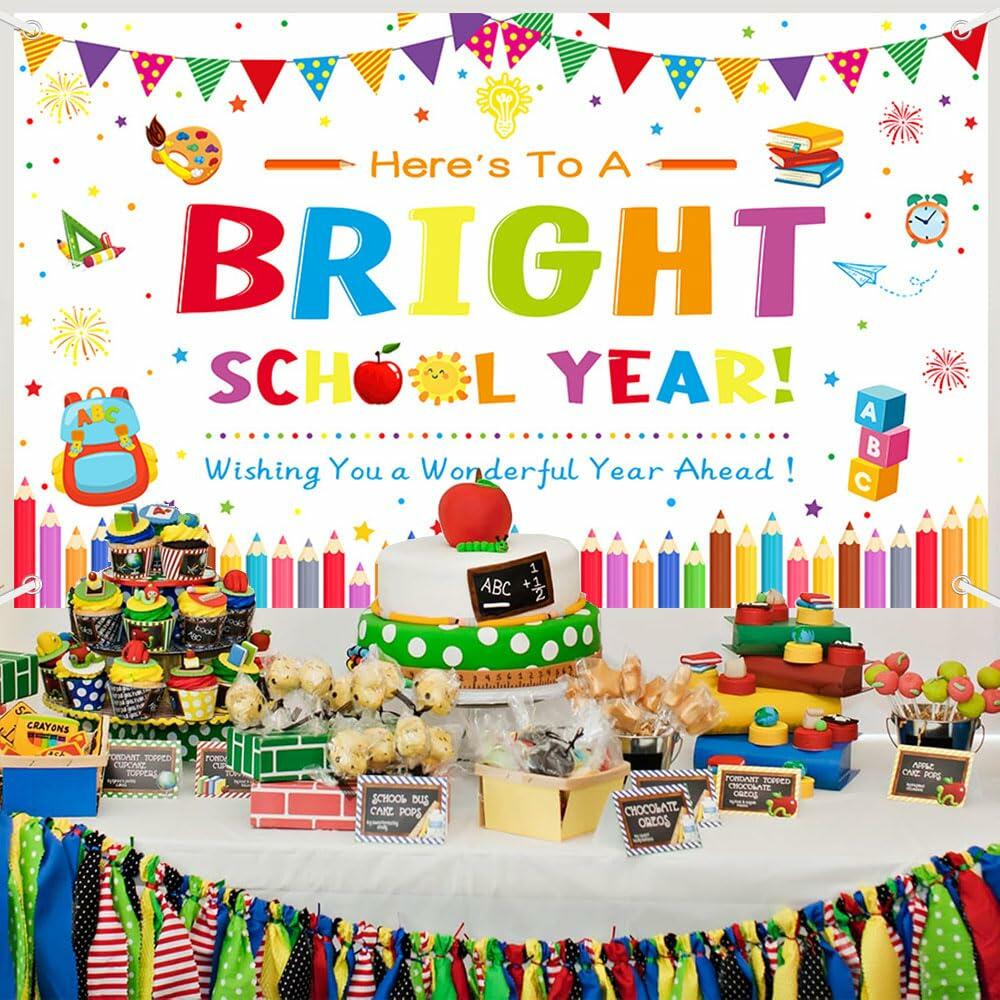 AIBIIN Back to School Photography Backdrop Black 70.8x43.3in Polyester