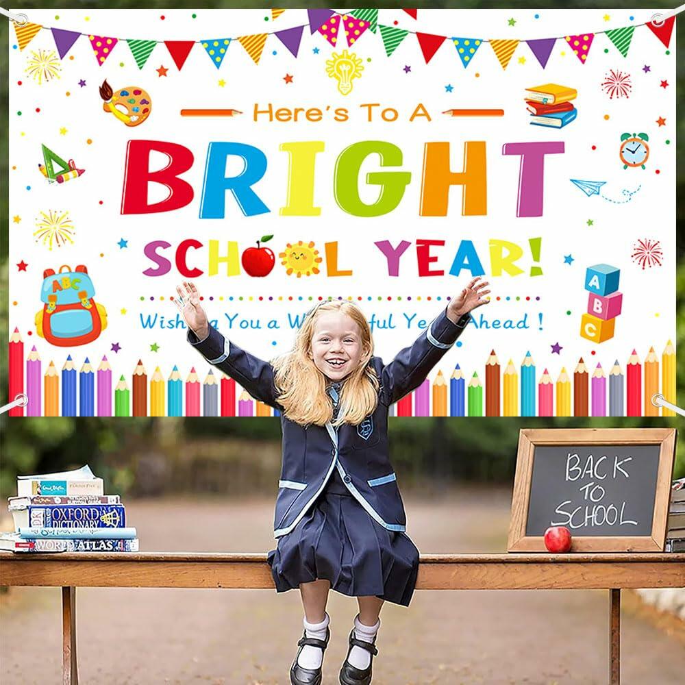 AIBIIN Back to School Photography Backdrop Black 70.8x43.3in Polyester