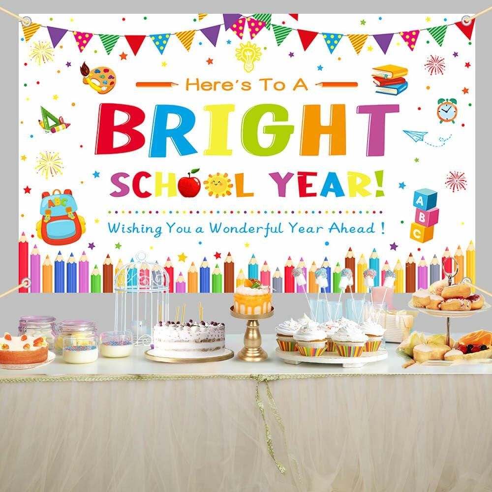 AIBIIN Back to School Photography Backdrop Black 70.8x43.3in Polyester