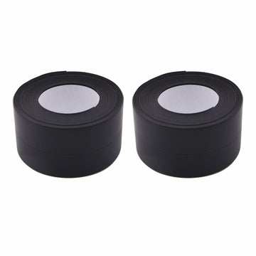 Qiveno 2pcs Waterproof Caulk Tape Black PVC Sealant for Kitchen Bathroom 10.5ft