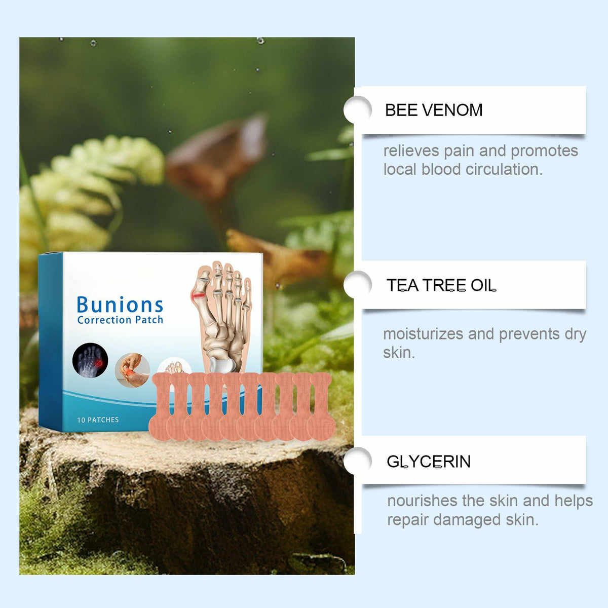 Befada Bunion Cushions Patch Waterproof Adhesive Pads for Men & Women 10 Tablets