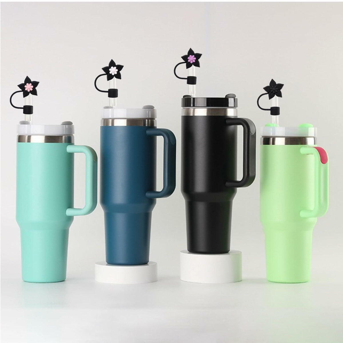 Xyntara Silicone Straw Covers for Stanley 40oz Cups Christmas Style 8pcs