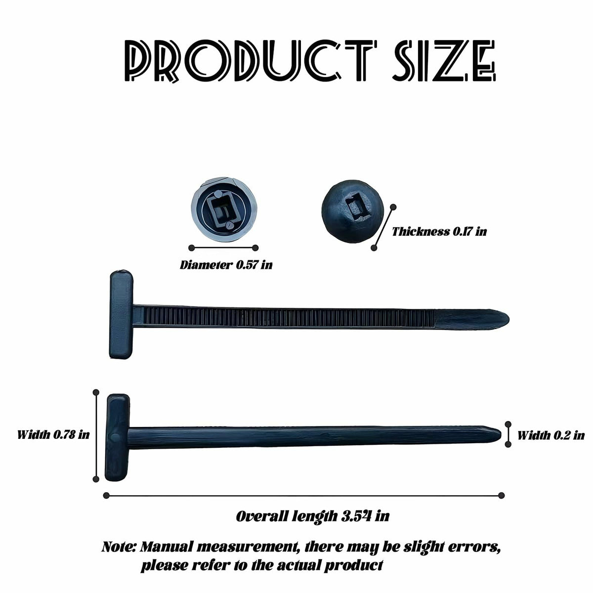 SSFUN Nylon Universal Cable Tie Buckle Push Mount UV Resistant 3.54in 20Pcs