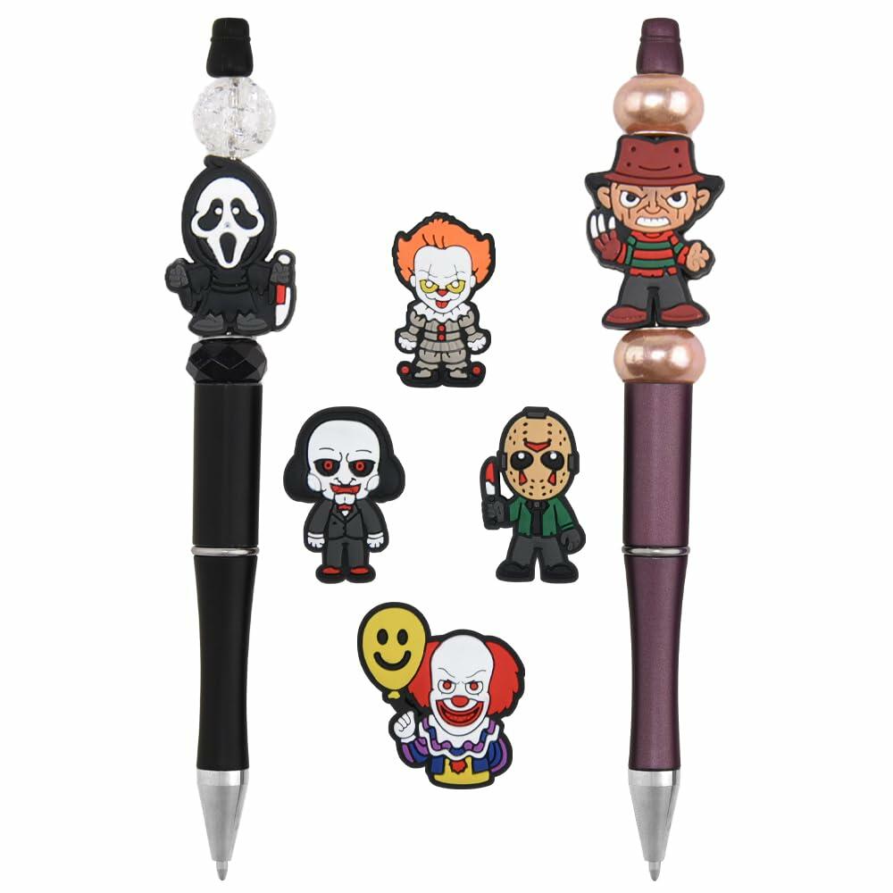 Acbeaded Halloween Silicone Skull Beads DIY Kit 6pcs Multicolor Acrylic