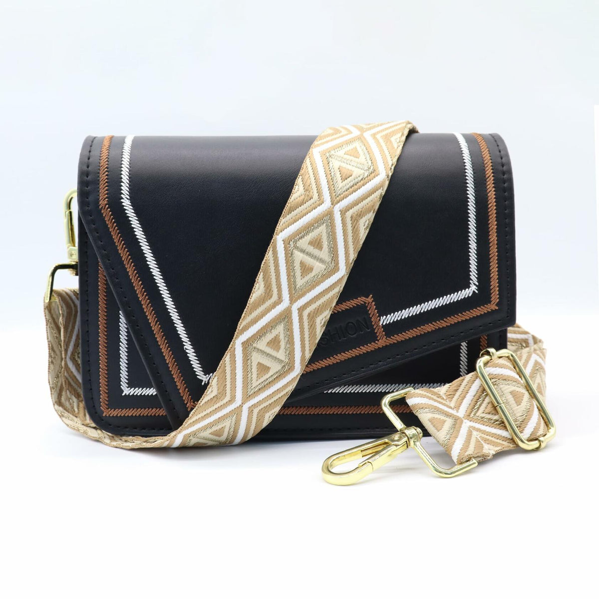 LoZoDo Adjustable Wide Crossbody Purse Strap Gold Hardware 52in Size 52in