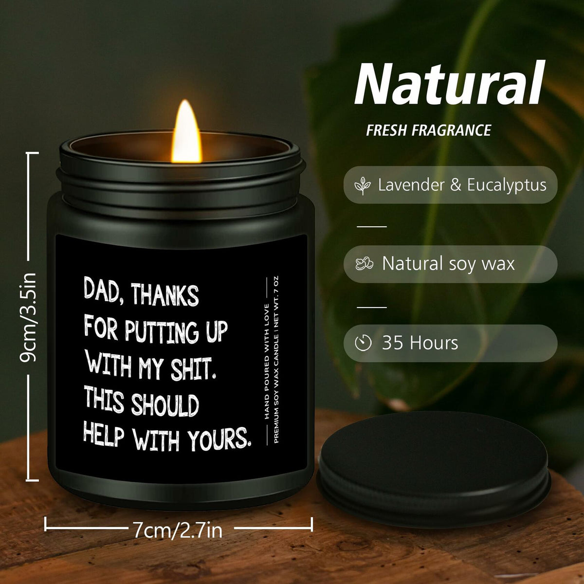 Encoink Funny Fathers Day Lavender Scented Soy Wax Candle 7oz