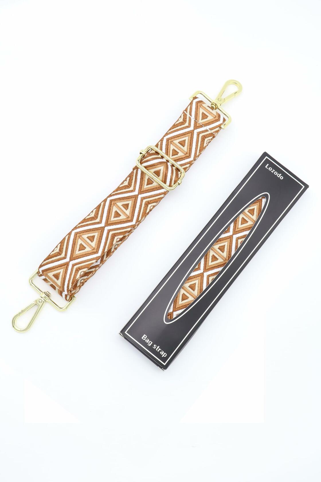 LoZoDo Adjustable Wide Crossbody Purse Strap Gold Hardware 52in Size 52in