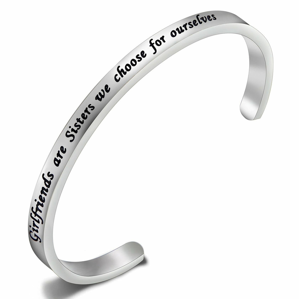 FEELMEM Friendship Cuff Bangle Bracelet Girlfriends Sister Silver