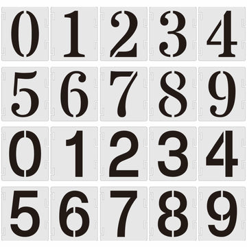 Duozea 4 Inch Number Stencils Set Plastic Reusable Templates for Painting