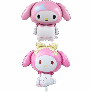 HKWRZK 2 Pcs Kawaii Cartoon Pink Foil Balloons Birthday Party Decor