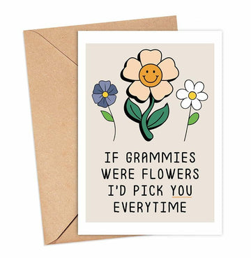 YoungGift Grammie Birthday Flower Card Mother's Day Thank You Multicolor