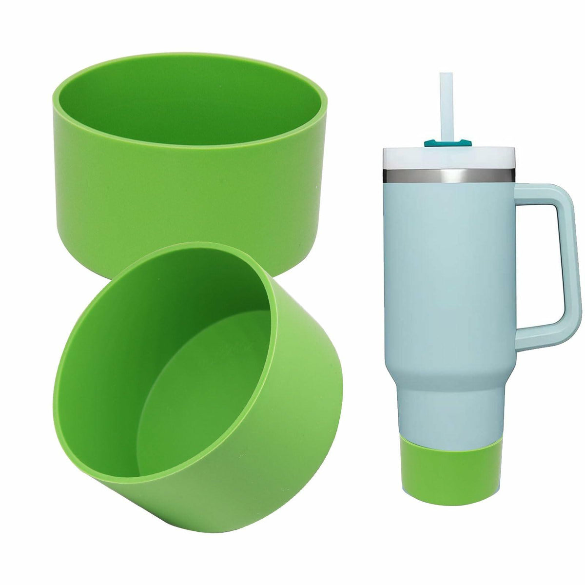 TFAK 2Pcs Light Green Silicone Boot for Stanley Quencher 30oz 40oz Hydro Flask