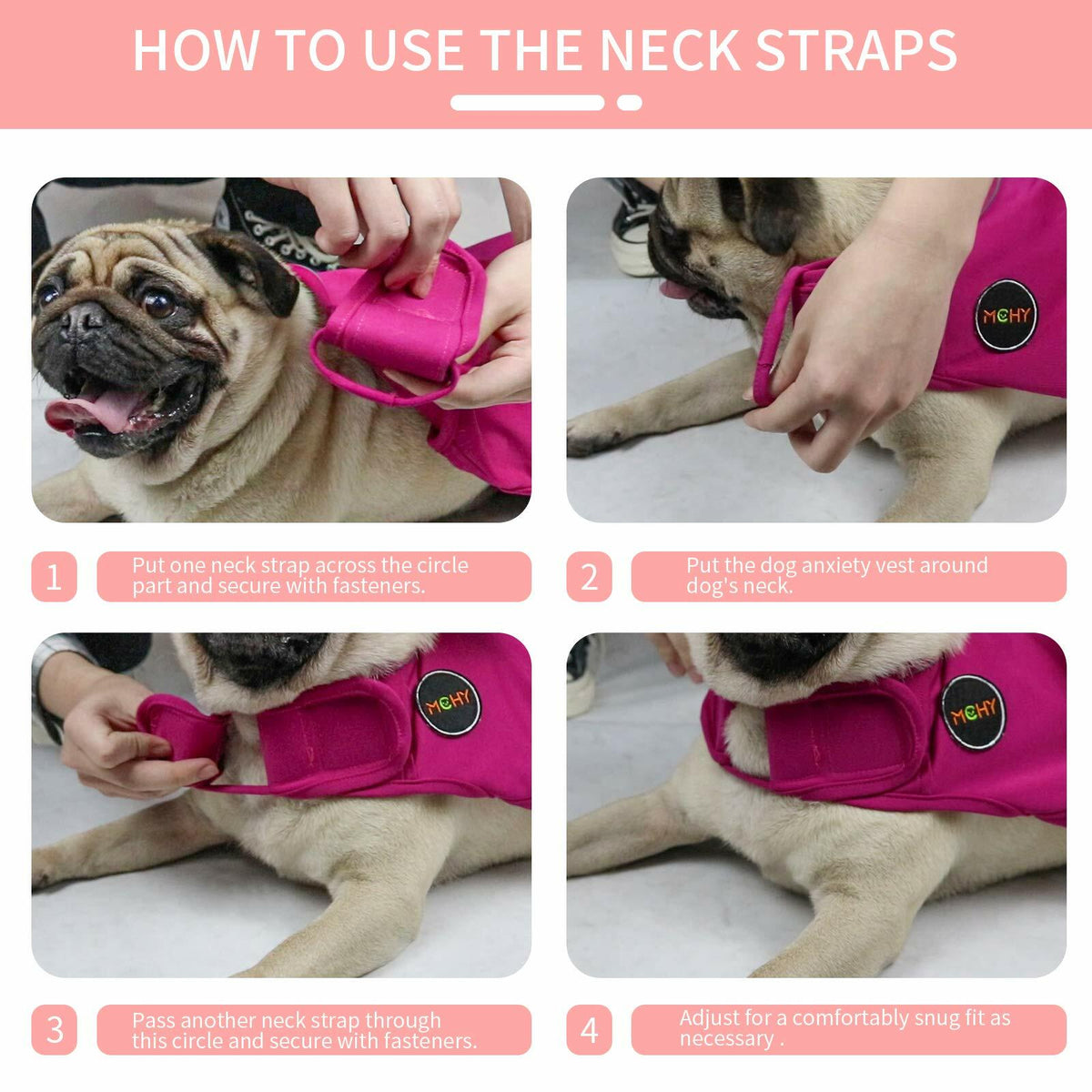 MCHY Dog Anxiety Vest, Anxiety Relief for Dogs, Dog Calming Coat (Navy M)