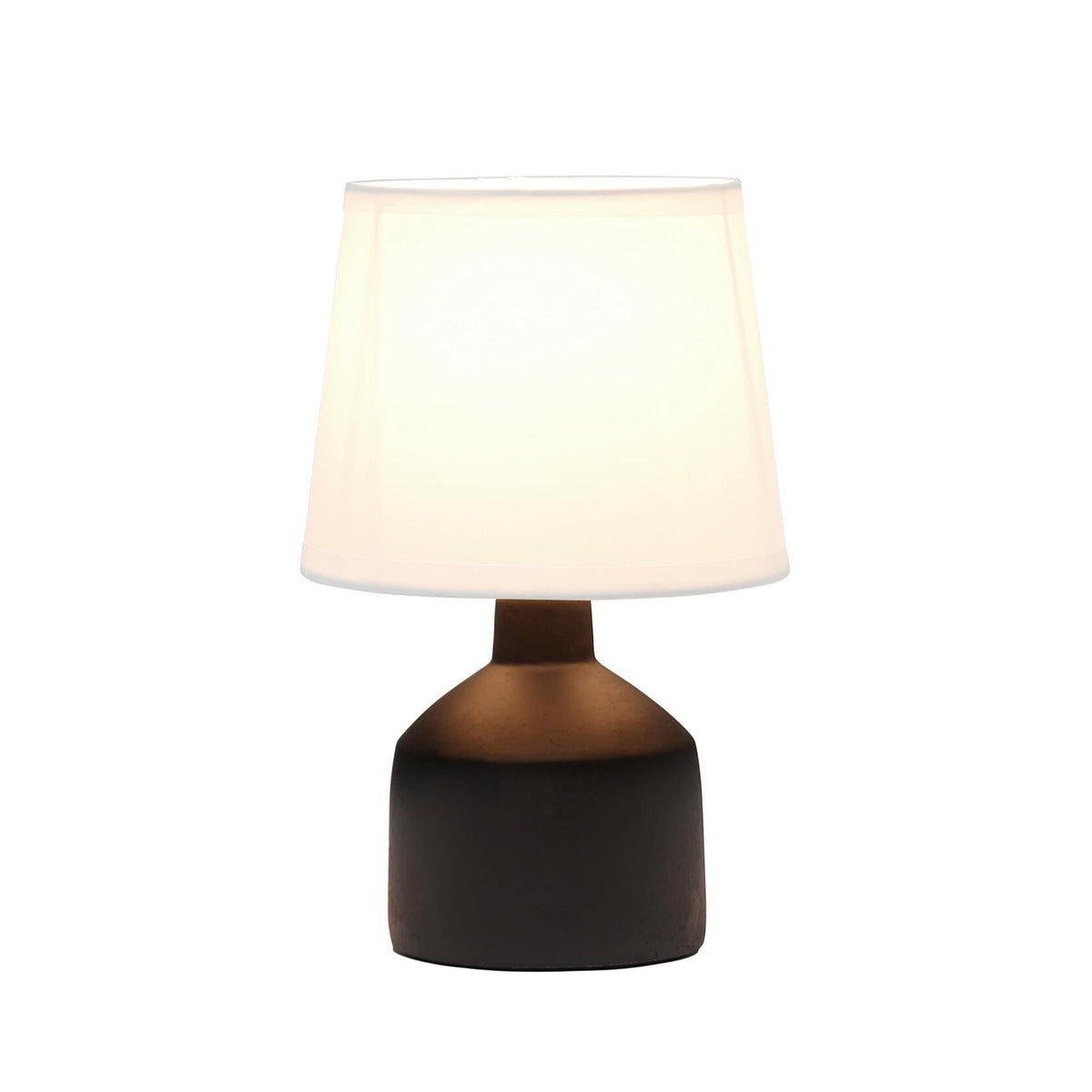 Simple Designs LT2080-BLK Mini Bocksbeutal Concrete Table Lamp Black