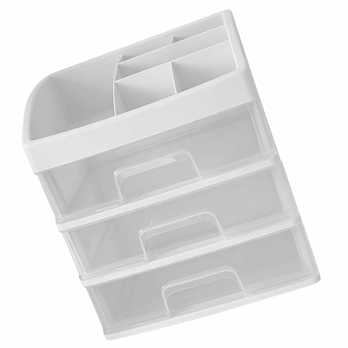 [Like New] JDEFARF Clear Desktop Storage Organizer 3 Drawers Transparent Makeup Box