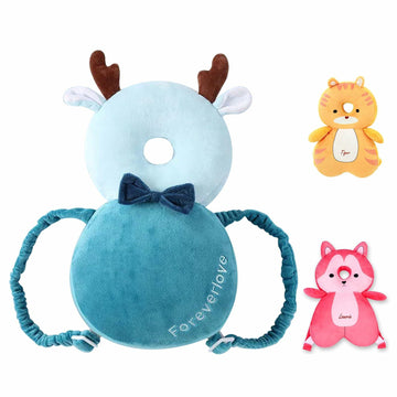 Loisdaro Baby Head Protector Adjustable Backpack Safety Mat Blue Deer