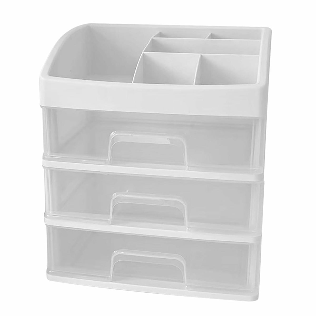 [Like New] JDEFARF Clear Desktop Storage Organizer 3 Drawers Transparent Makeup Box
