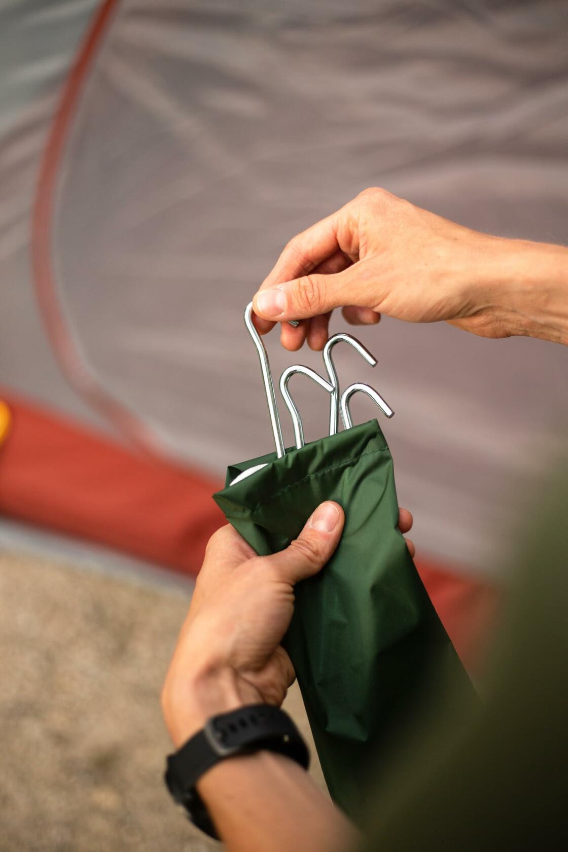Coghlan's Steel Tent Pegs 7" 5mm Rust-Resistant Hook Top 4-Pack