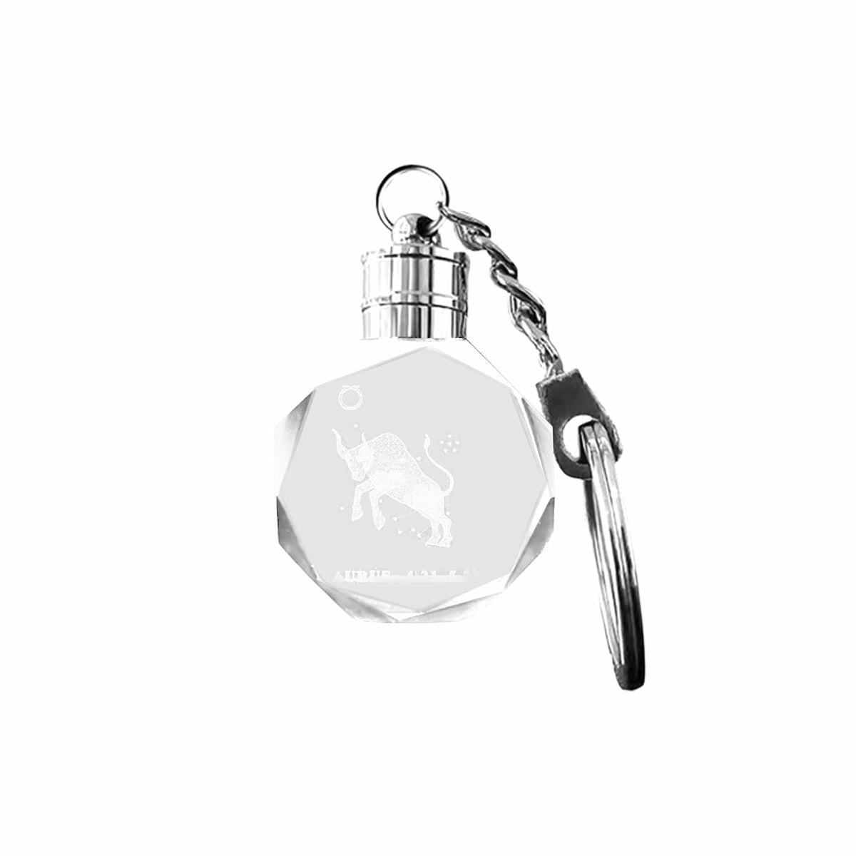 Artmosphere Taurus Zodiac Crystal LED Keychain Color Changing Transparent